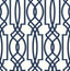 Seabrook Navy Deco Lattice Navy & White Wallpaper