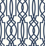 Seabrook Navy Deco Lattice Navy & White Wallpaper