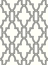 Seabrook Black and White Tile Trellis Black & White Wallpaper