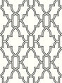 Seabrook Black and White Tile Trellis Black & White Wallpaper