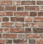 Seabrook Distressed Red Brick Red & Charcoal Wallpaper