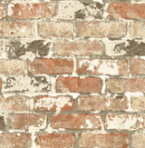 Seabrook Weathered Red Brick Red Brick & Charcoal Wallpaper
