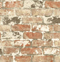 Seabrook Weathered Red Brick Red Brick & Charcoal Wallpaper