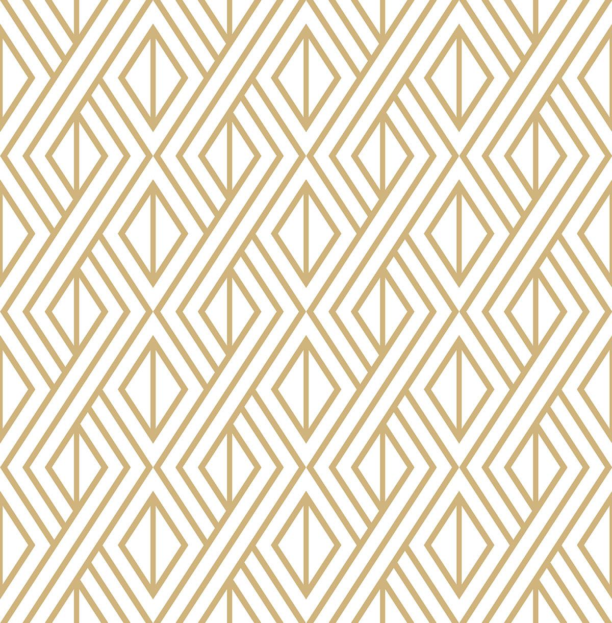 Seabrook Gold Diamond Geometric Metallic Gold Wallpaper