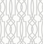 Seabrook Soft Gray Deco Lattice Soft Gray & White Wallpaper