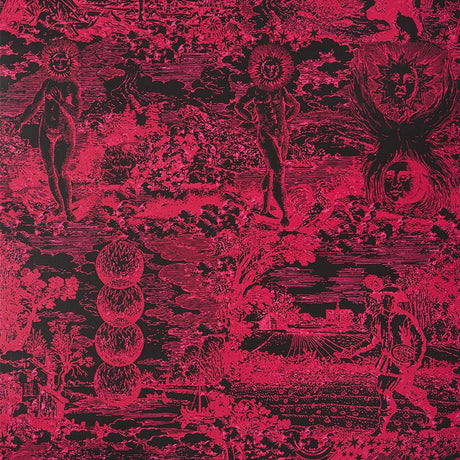 Schumacher Modern Toile Pink & Black Fabric