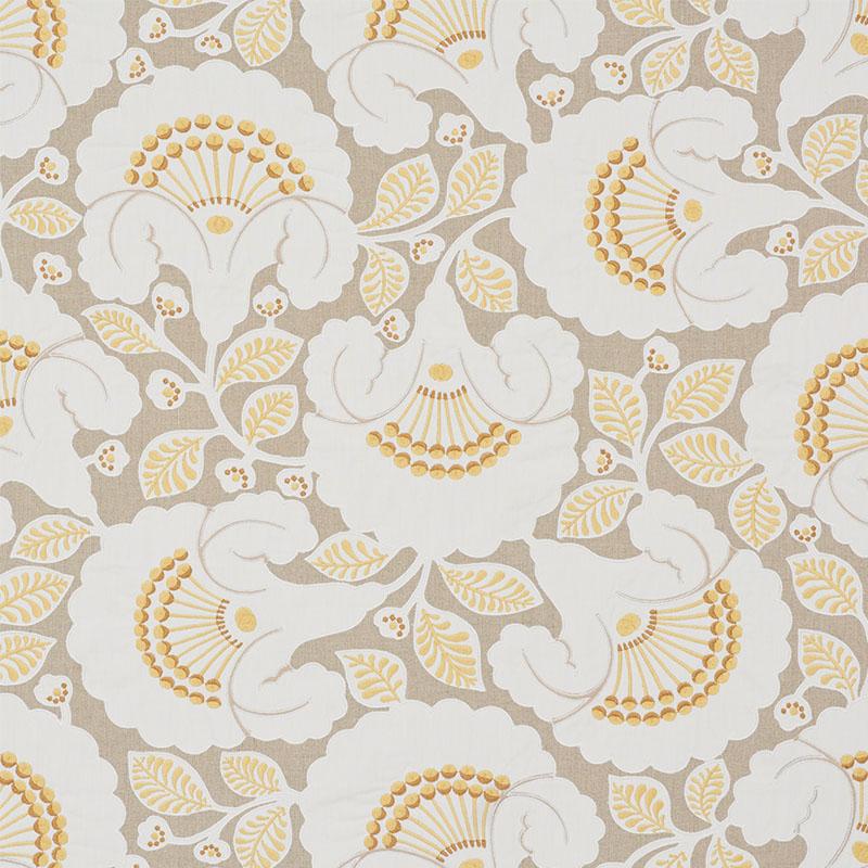 Schumacher Jackie Appliqu Embroidery Natural Fabric