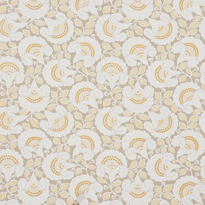 Schumacher Jackie Appliqu Embroidery Natural Fabric