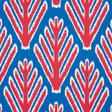 Schumacher Bodhi Tree Blue & Red Fabric