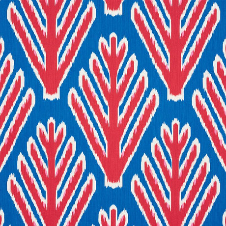 Schumacher Bodhi Tree Blue & Red Fabric