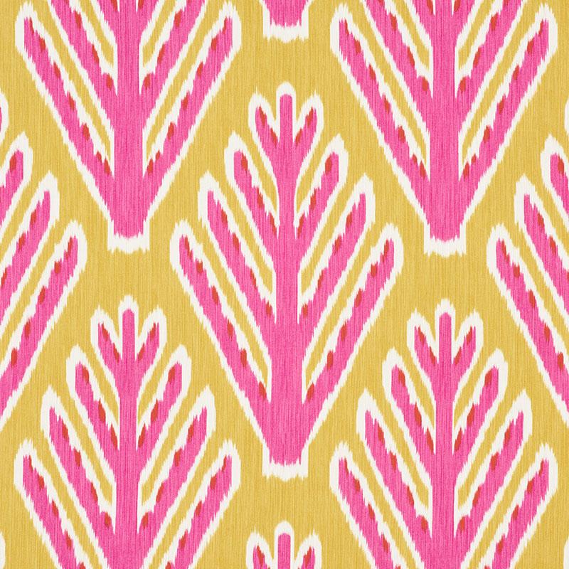 Schumacher Bodhi Tree Yellow & Pink Fabric