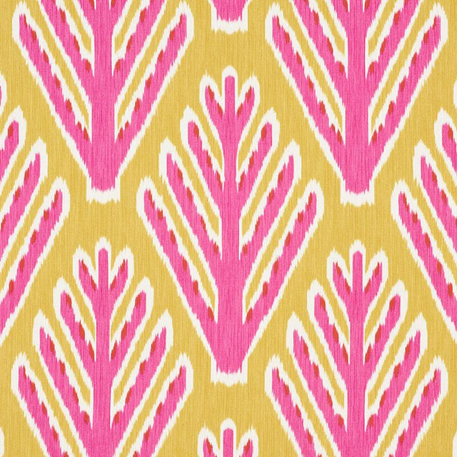 Schumacher Bodhi Tree Yellow & Pink Fabric