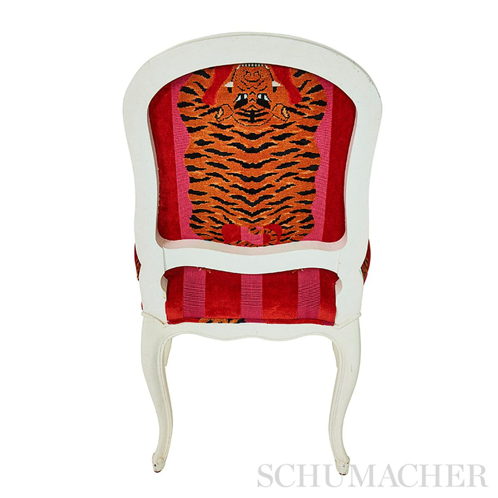 Schumacher Jokhang Tiger Velvet Red & Pink Fabric