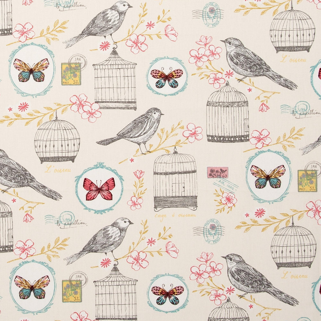 Clarke & Clarke MELODIE NATURAL Fabric