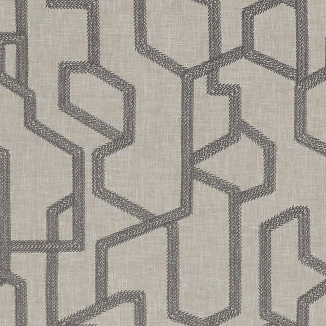 Clarke & Clarke LABYRINTH CHARCOAL Drapery Fabric