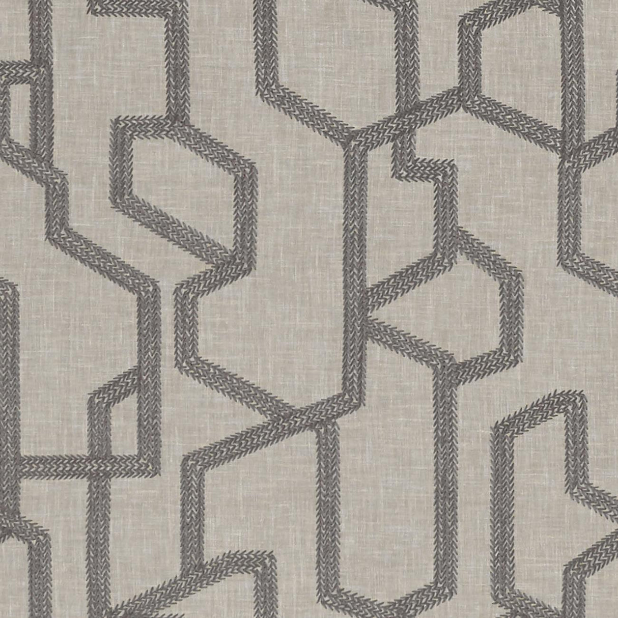 Clarke & Clarke LABYRINTH CHARCOAL Drapery Fabric