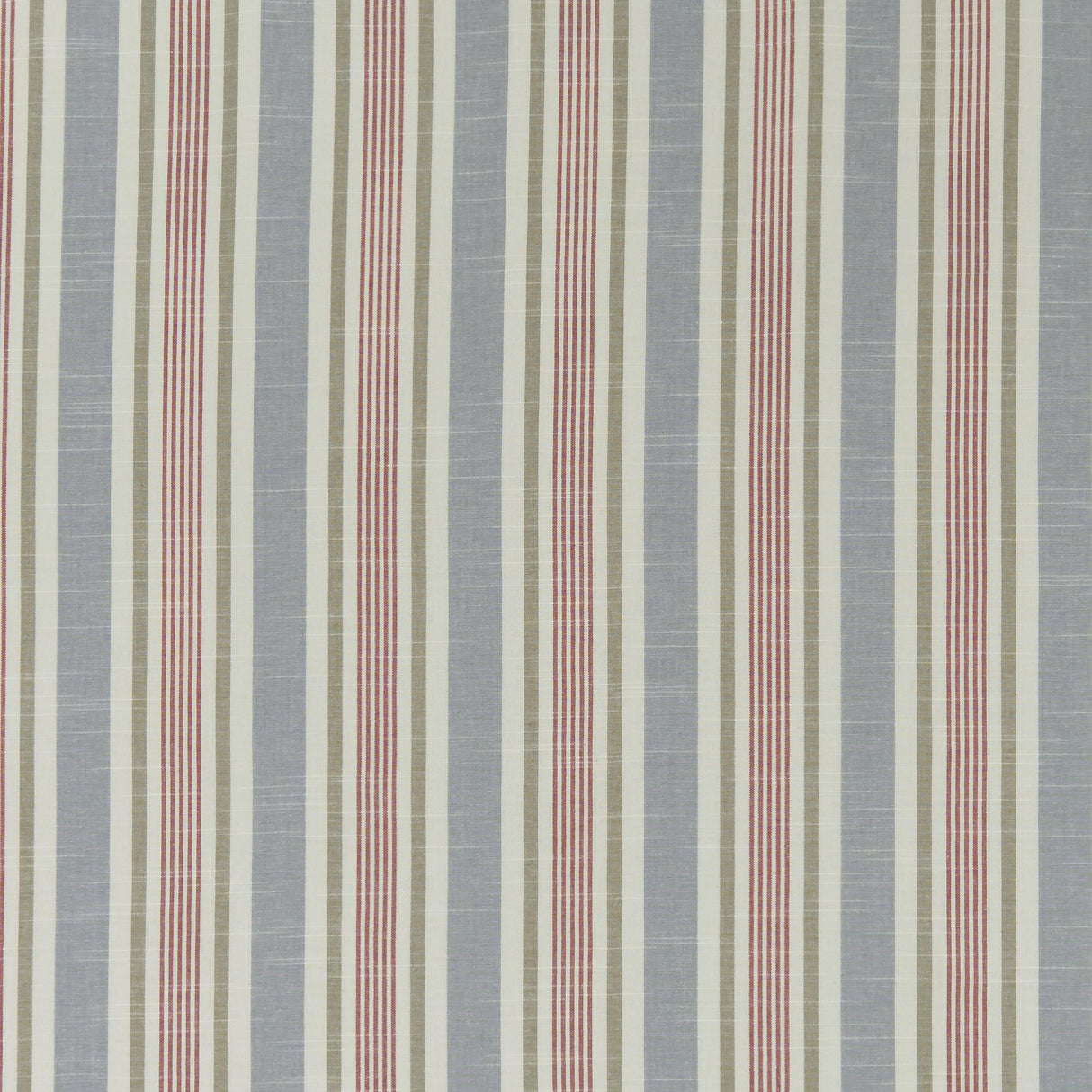 Clarke & Clarke MAPPLETON DENIM/RED Fabric