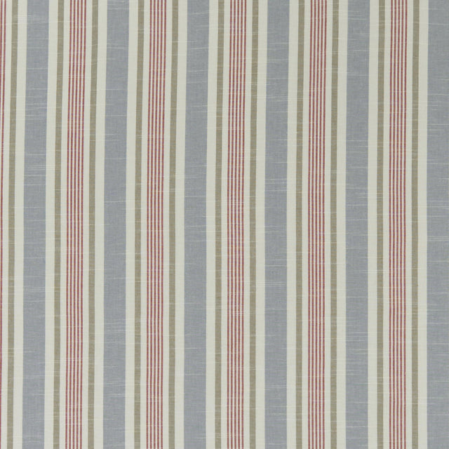 Clarke & Clarke MAPPLETON DENIM/RED Fabric