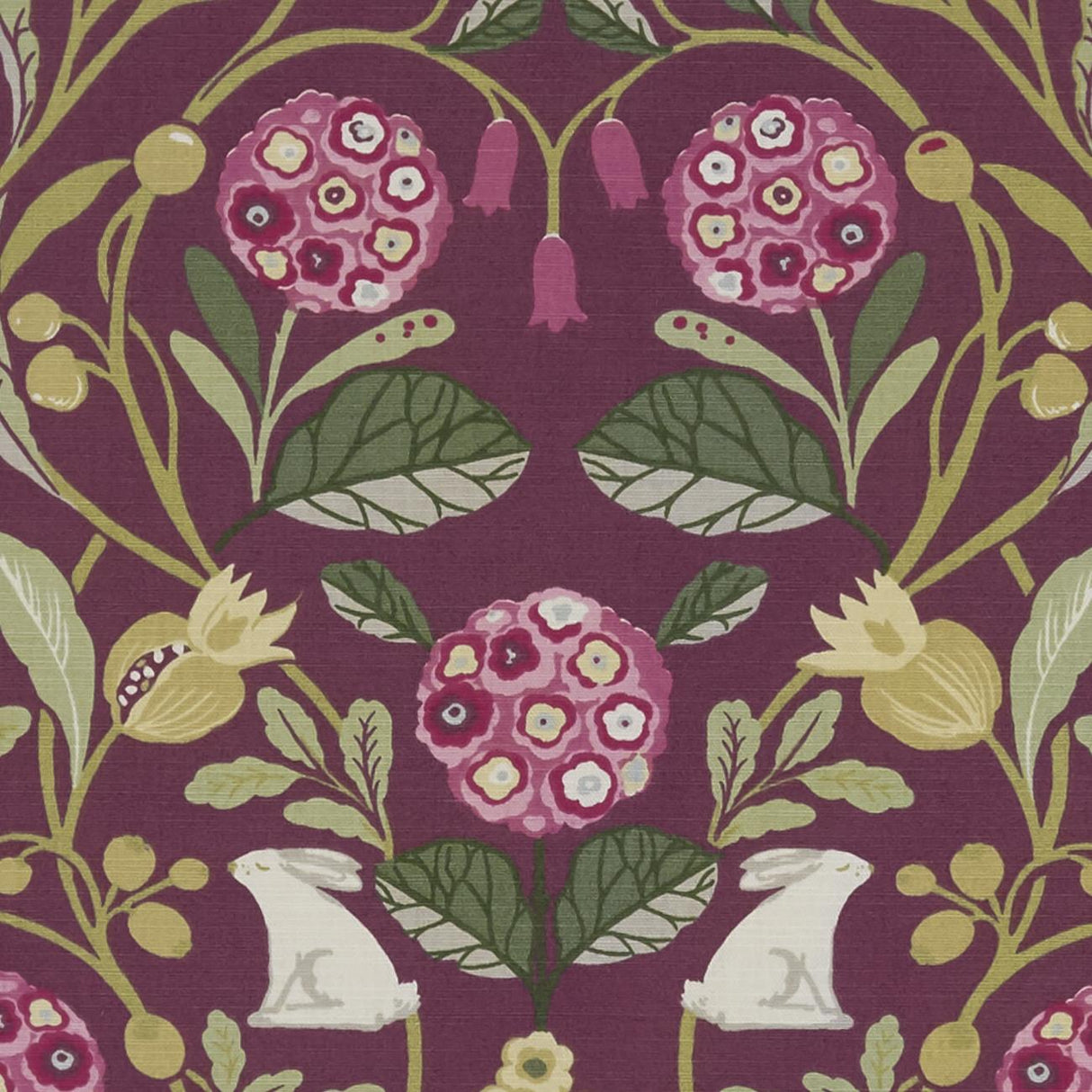 Clarke & Clarke FORESTER PLUM Fabric