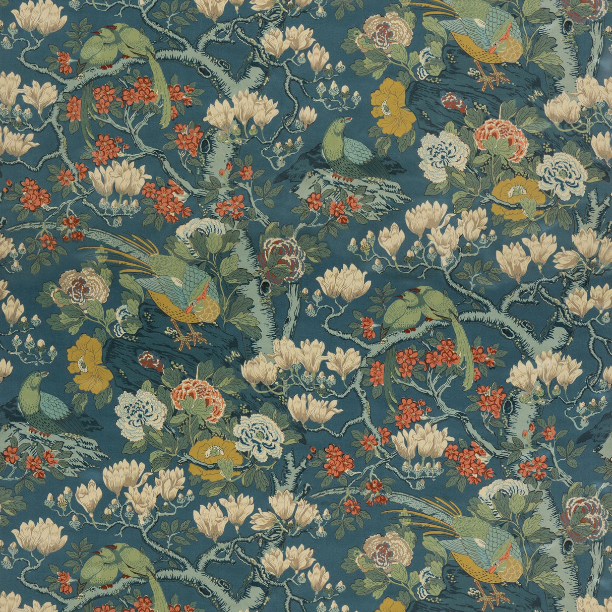G P & J Baker ROCKBIRD VELVET TEAL Fabric