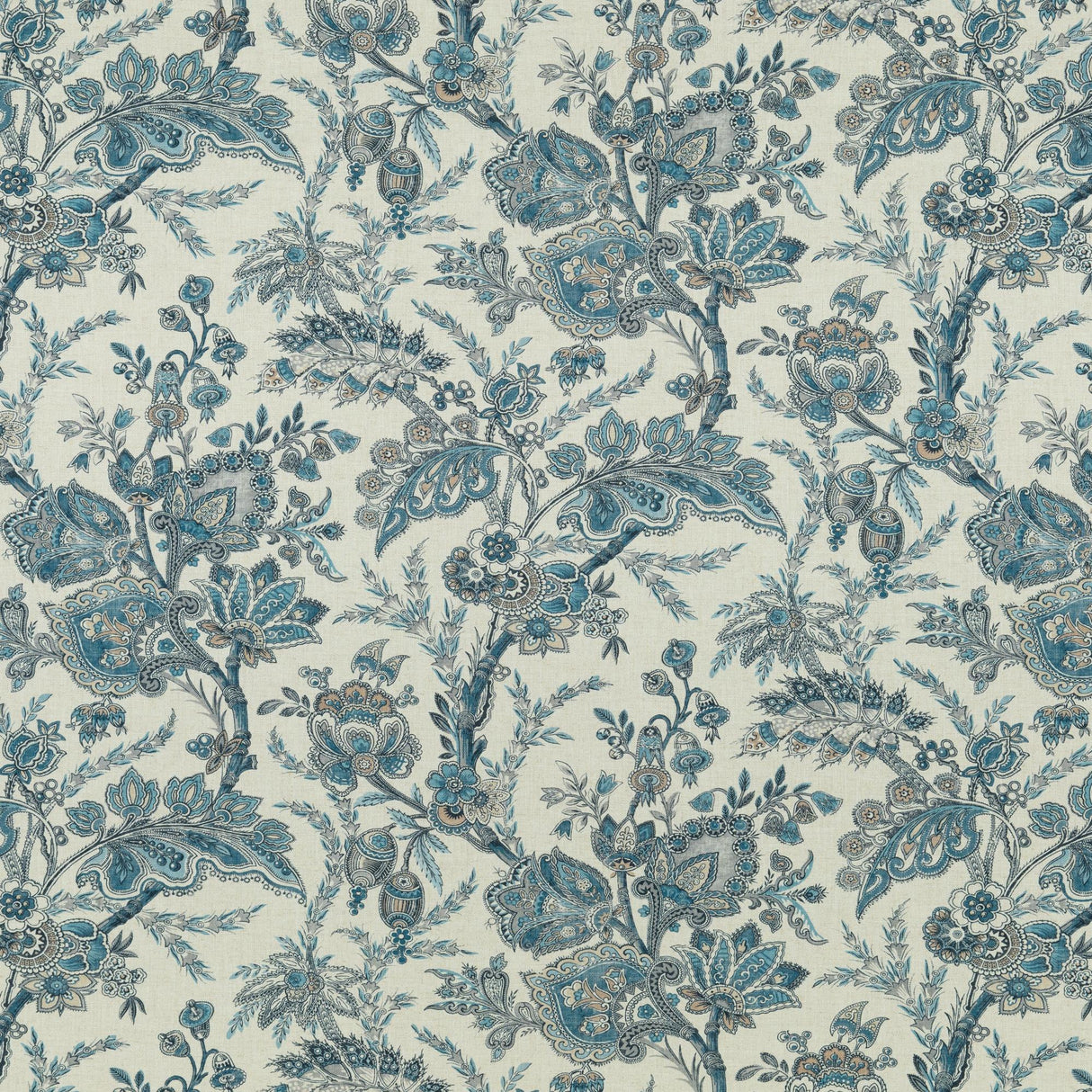 G P & J Baker JEWEL INDIENNE BLUE/SAND Fabric