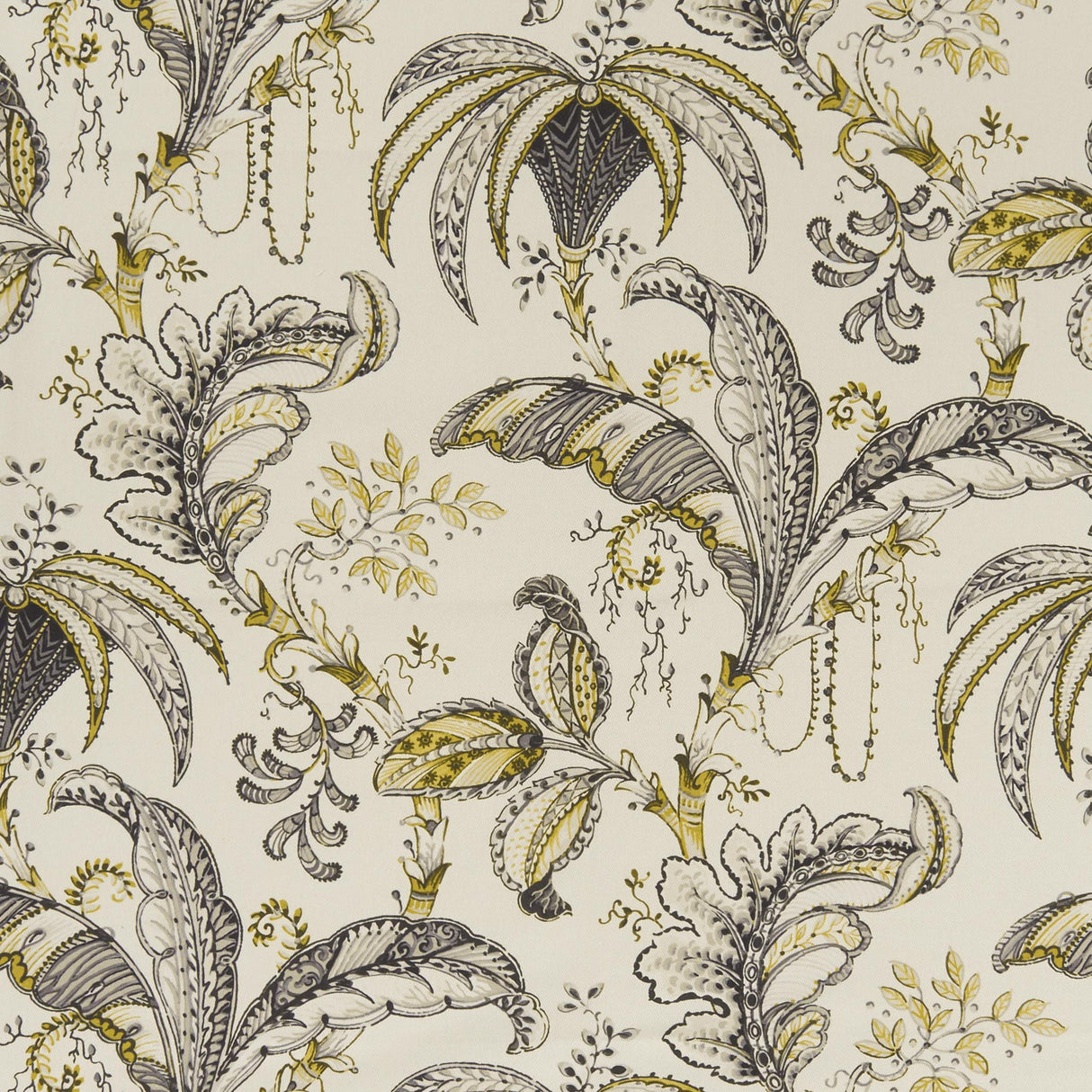 Clarke & Clarke OPHELIA CHARCOAL/OCHRE Fabric