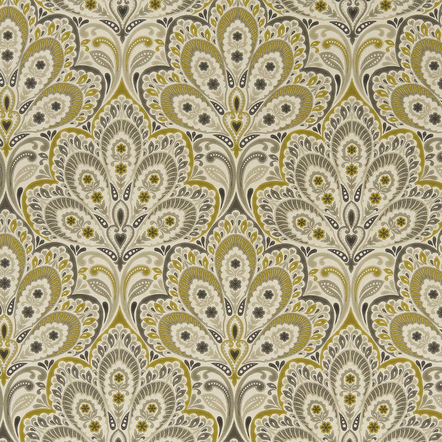 Clarke & Clarke PERSIA CHARCOAL/OCHRE Fabric