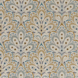 Clarke & Clarke PERSIA TEAL/SPICE Fabric