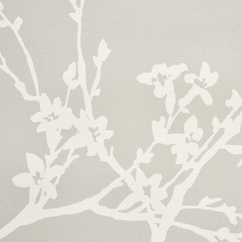 Schumacher Twiggy Vinyl Soft Grey Wallpaper
