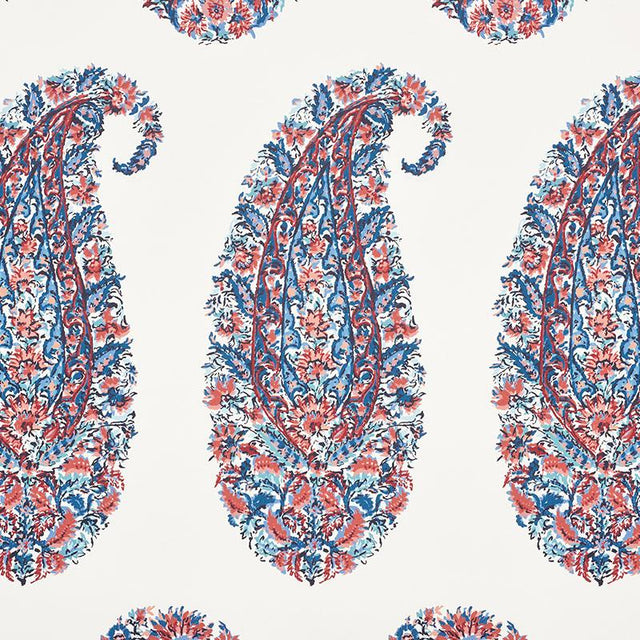 Schumacher Shirala Paisley Delft & Rose Wallpaper