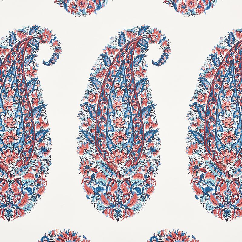 Schumacher Shirala Paisley Delft & Rose Wallpaper