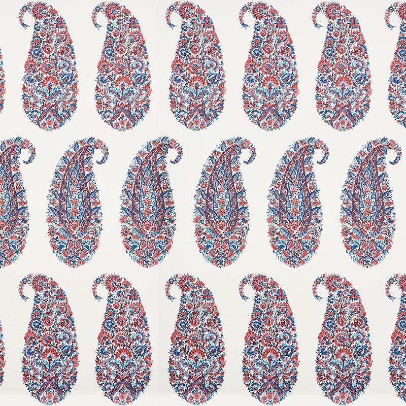 Schumacher Shirala Paisley Delft & Rose Wallpaper
