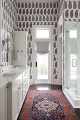 Schumacher Shirala Paisley Delft & Rose Wallpaper