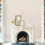 Schumacher Twiggy Vinyl Blush Wallpaper