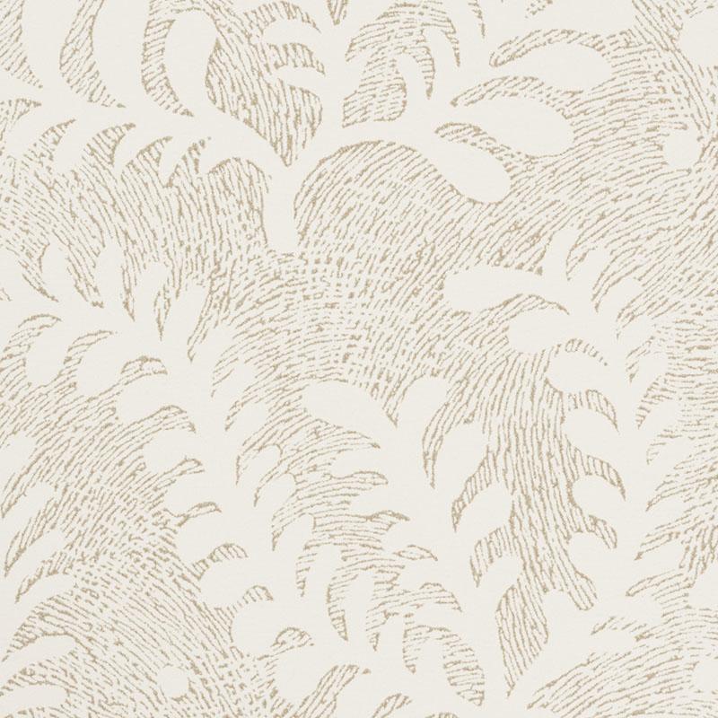 Schumacher Etched Fern Natural Wallpaper