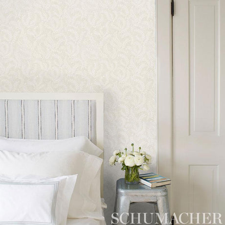 Schumacher Etched Fern Natural Wallpaper