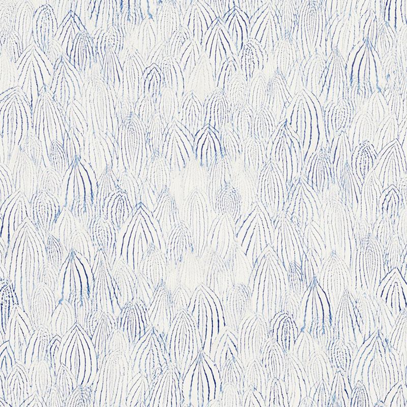 Schumacher Feathers Indigo Wallpaper