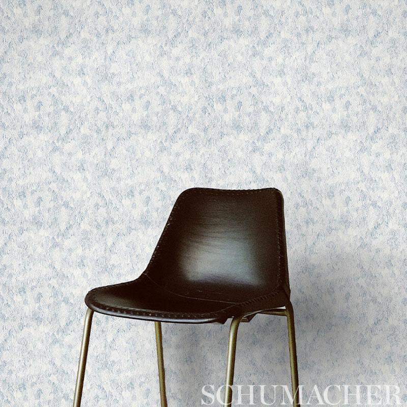 Schumacher Feathers Indigo Wallpaper