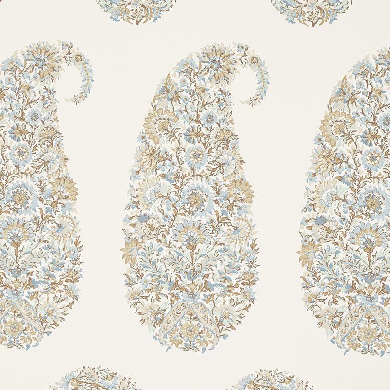 Schumacher Shirala Paisley Aqua Wallpaper