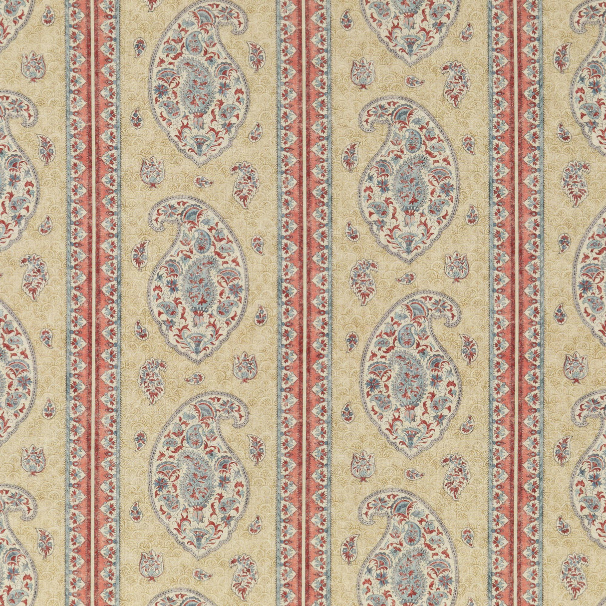G P & J Baker COROMANDEL RED/BLUE Drapery Fabric