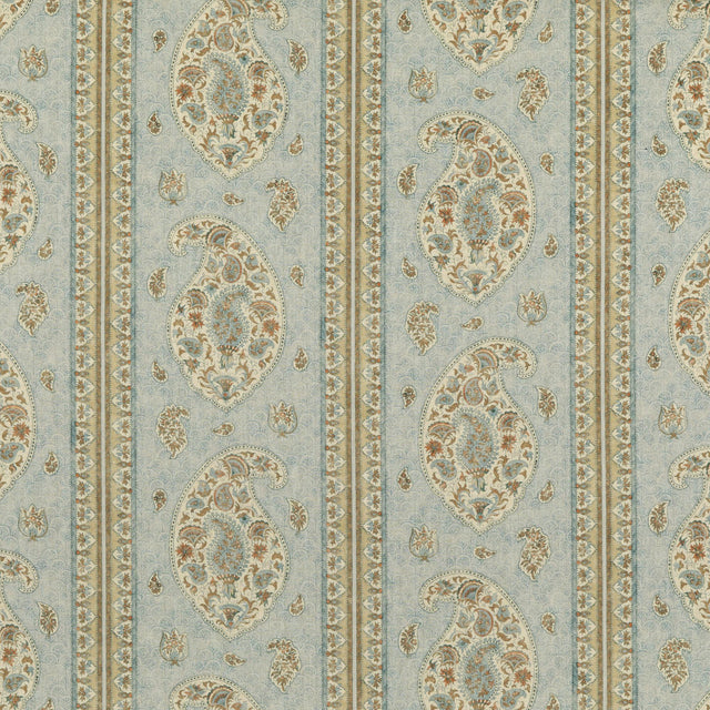 G P & J Baker COROMANDEL BLUE/SAND Drapery Fabric