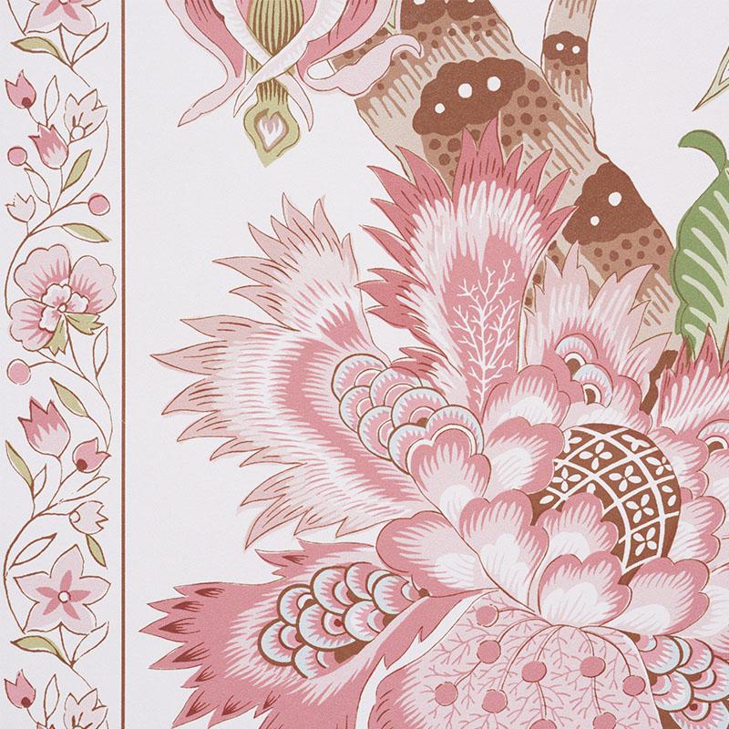 Schumacher Anjou Stripe Blush Wallpaper