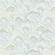 JF Fabrics 6013 Blue/Ivory/Grey/Gold/Seafoam (62) Wallpaper