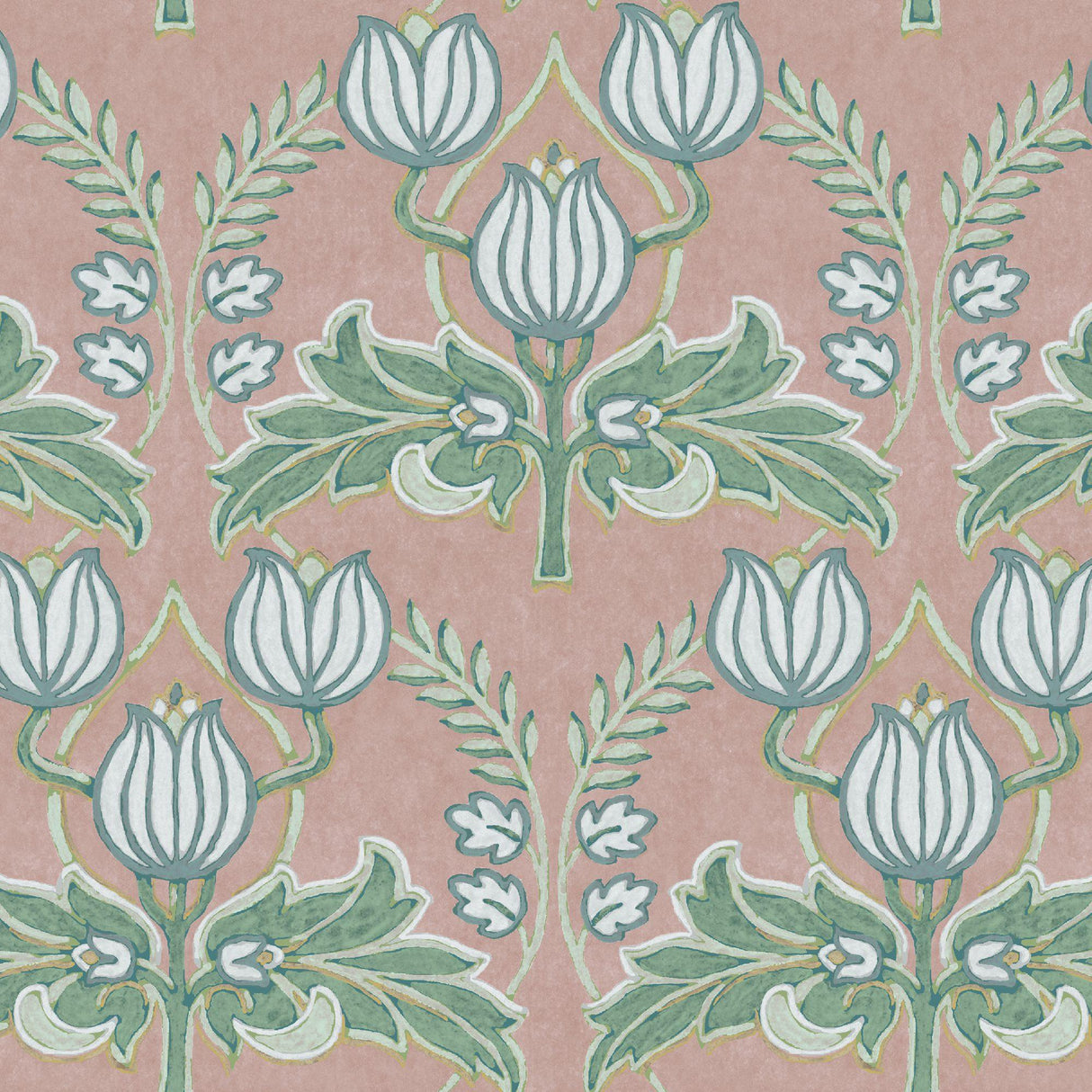 JF Fabrics 5260 Blush Pink/Sage/Green/Light Blue (42) Wallpaper