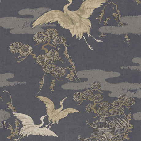 JF Fabrics 5326 Charcoal Grey/Gold/Beige/Tan (98) Wallpaper