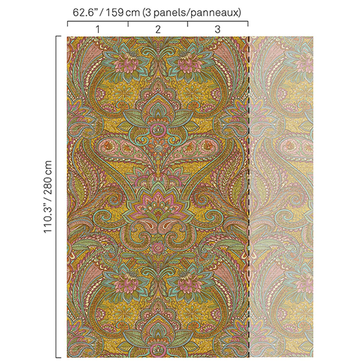 JF Fabrics 5332 Multi/Yellow/Gold (17) Mural