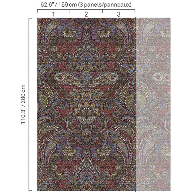 JF Fabrics 5332 Burgundy/Red (48) Mural