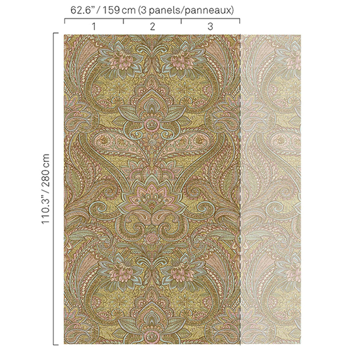 JF Fabrics 5332 Green/Multi (74) Mural