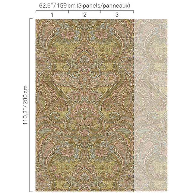 JF Fabrics 5332 Green/Multi (74) Mural