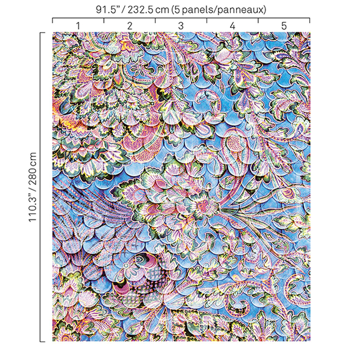 JF Fabrics 5338 Blue/Multi (66) Mural